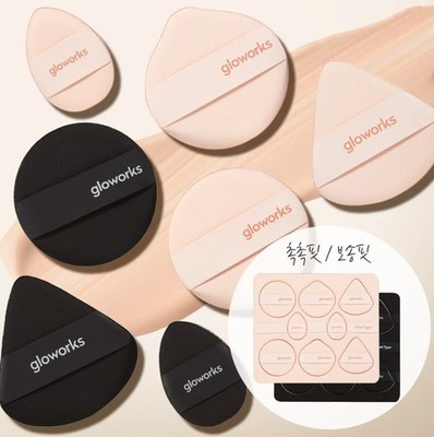 gloworks Tear-off Palette Puff 8-pcs Set | Korea Olive Young No.1 Makeup Sponge