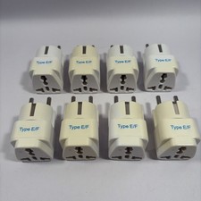 8-PACK Used Travel Universal Plug Adapter Type E/F for Europe