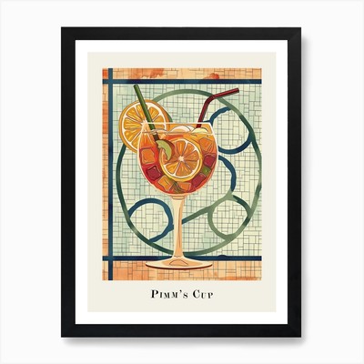 Pimm S Cup Kachel Poster Kunstdruck gerahmt Wandbild Poster Leinwanddruck Bild