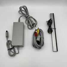 Nintendo Wii OEM Cord Bundle Power Supply AV Cable Sensor Bar Genuine Tested