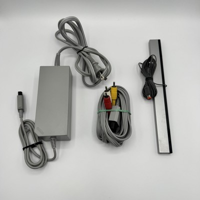 Nintendo Wii OEM Cord Bundle Power Supply AV Cable Sensor Bar Genuine Tested