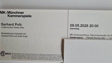 Gerhard Polt 09.05.2026 Kammerspiele Munich