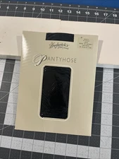 Frederick’s Of Hollywood Pantyhose Size L Black Control Top Garter Belt - New
