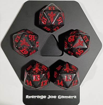 Red & Black Spindown Dice (Set of 5) [Murders at Karlov Manor] MTG