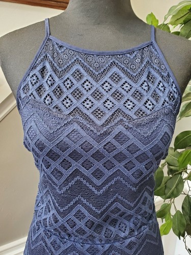 Charming Charlie Blue Polyester Halterneck Sleeveless Knee Length Dress Large - Picture 5 of 12
