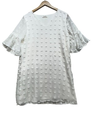 Blooming Jelly Womens Flowy Short Sleeve Shift Dress Size L White Chiffon Summer | eBay Blooming Jelly Womens Flowy Short Sleeve Shift Dress Size L White Chiffon Summer | eBay