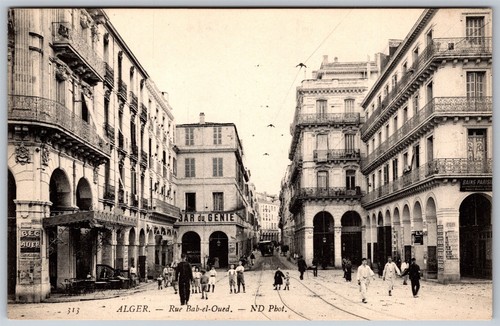 Vintage Alger Rue Bab-el-Oued Algier Algerien Postkarte