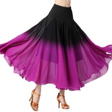 Women's Chiffon Swing Social Dance Skirts Ballroom Waltz Modern Dance Tango