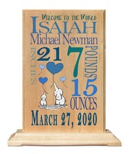 Custom Newborn Baby Announcement Gift Personalized Nursery Gift For New Parents