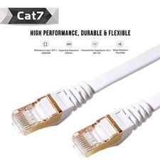 Brand New White Category 7 Cat7 RJ45 LAN Network Ethernet Patch Cable Cord 100ft