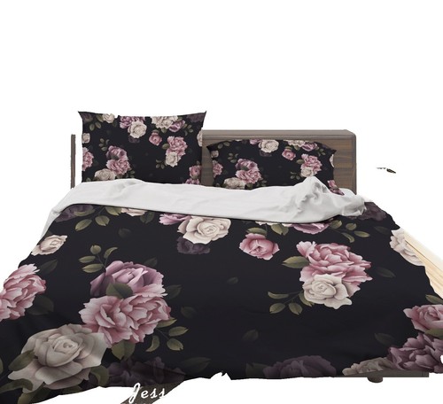 Supreme Hysteric Glamour Text Duvet + Pillow Set Full/Queen black