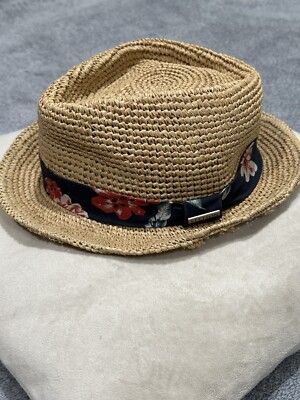 Stetson Summer Crochet Diamond Raffia Floral Band Hat 