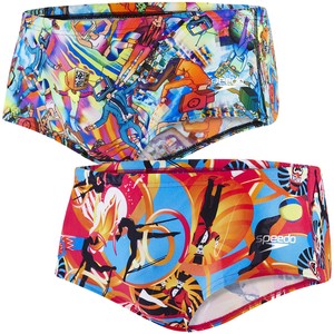 Speedo-Flipturns-Boys-Kids-Swimming-Swim-Allover-Digital-Trunks-Briefs