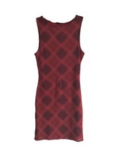 Urban Outfitters Red Check Print Austin Dress Diamond Mini Tank Bodycon Retro XS