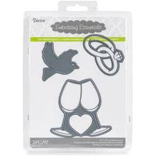 Darice Embossing Essentials Dies Wedding Dove Rings