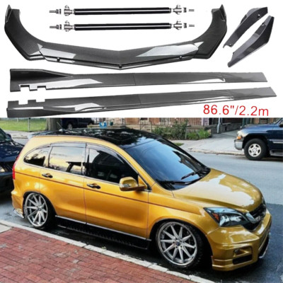 For Honda Pilot 2003-2023 Carbon Fiber Front Bumper Lip Spoiler & Side Skirt