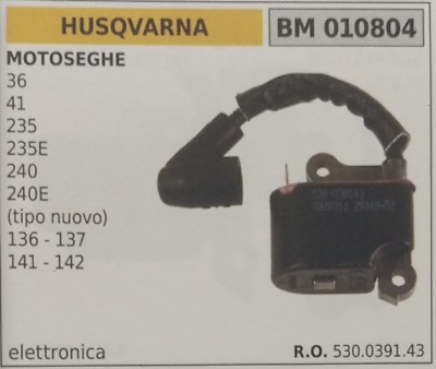 Bobina Elettronica Per Motosega Husqvarna &ndash; Modelli 36, 41, 136, 137, 141, 142 &ndash; Nuova BRUMAR