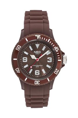 NEO watch NICE-1 Damen Herren Uhr Armbanduhr brown Silikonarmband N1-004