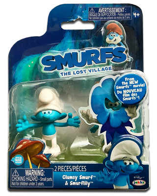 Pacific Jakks - Clumsy Smurf / Ungeschickter Schlumpf + Smurflily / Lilienblüte