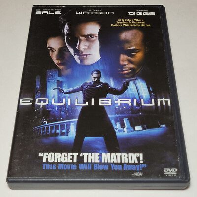 Equilibrium DVD 2002 Christian Bale Emily Watson Taye Diggs Free 1-Day Shippin
