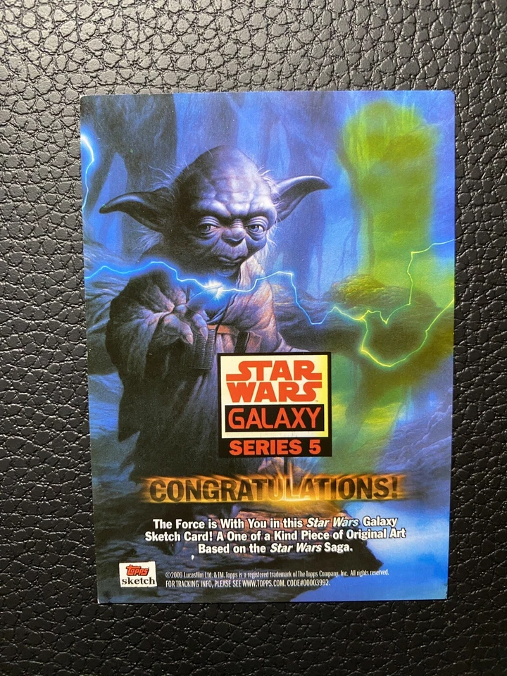 Star Wars Princess Leia Sketch Card 2010 Galaxy 5 Jeremy Treece - Image 2 of 2