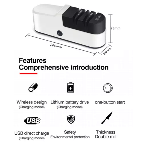 Electric Knife Sharpener Professional Kitchen Scissor Knife Sharpening Tool AU - Picture 2 of 11