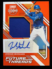 2021 Elite Extra Edition JORDAN GROSHANS Future Threads ORANGE PATCH AUTO #9/99