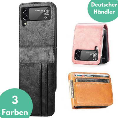 Handyhülle Samsung Galaxy Z Flip 4 / 5 Kunstleder Handy Schutz Cover Etui Case  