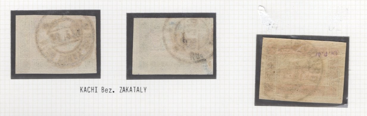 Azerbaijan 1919 3 stamps Lyapin#8-9+6 Province Cancellation used