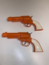  2 Legends Of The Wild West Toy Gun Revolvers Orange Plastic