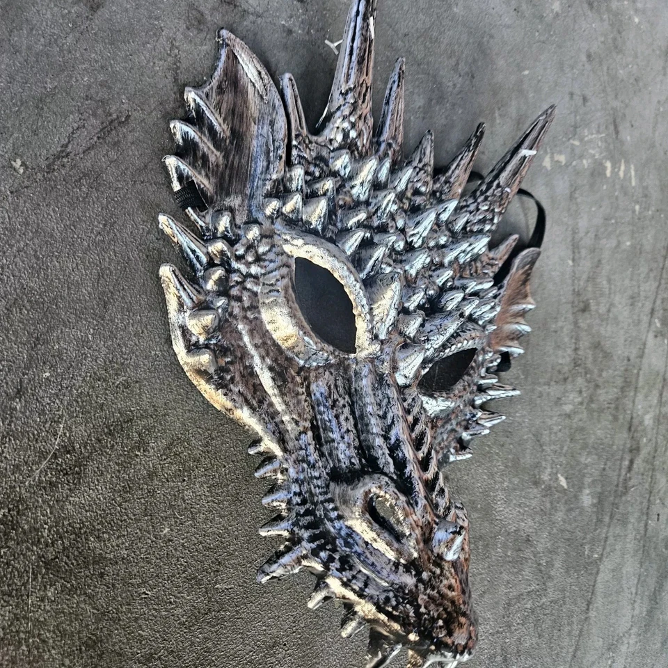 Серебряная вакуумная маска скелет череп пластиковая маска для Хэллоуина - Изображение 3 из 4