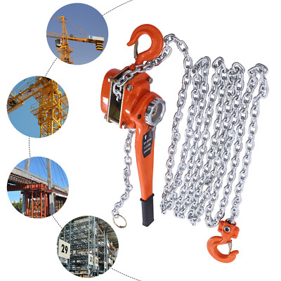 3300lb Manual Lever Block Chain Hoist Ratchet Type Come Along Puller 20FT Chain