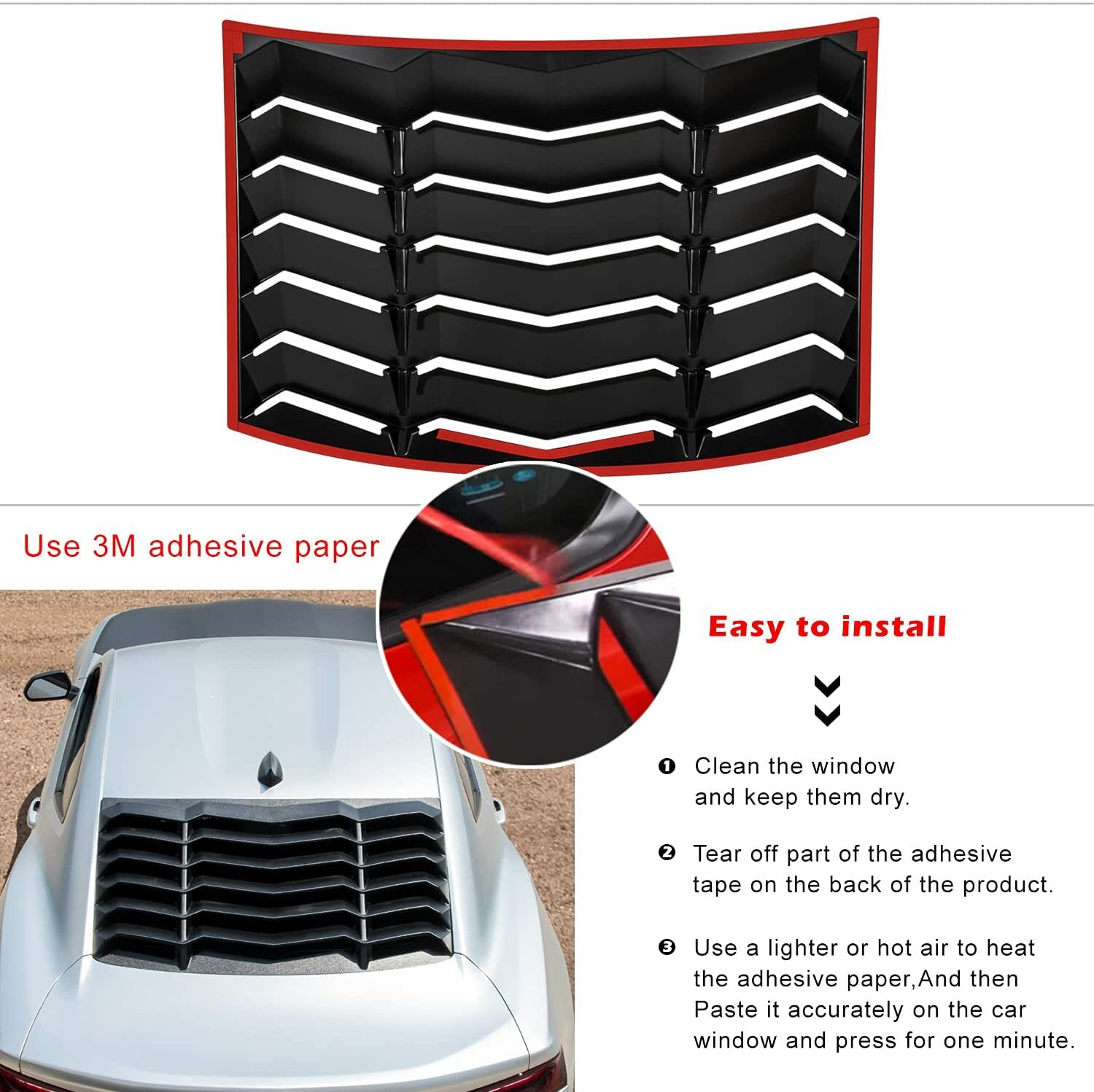 Rear and Side Window Louvers SunShade Cover for Chevy Chevrolet Camaro 2010-2015