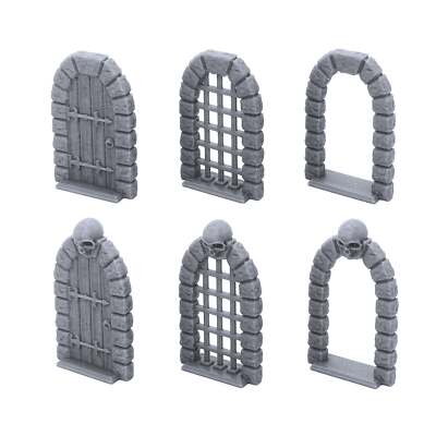 Set Di 6 Porte Per Dungeon Stampate In 3D – Scenario Da Tavolo RPG E Wargame Per Miniature 28-32mm - 2