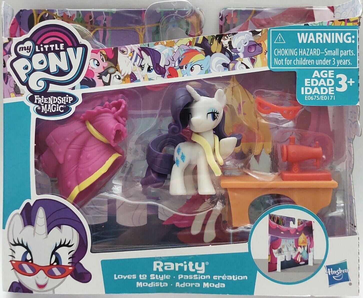 My Little Pony - Mini Figura e Acessórios - 16Cm - Cores Mágicas - Rarity -  Hasbro