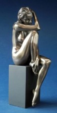Mia Female Bronze Figurine On Plinth