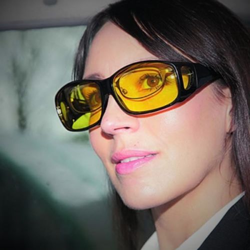 Night Vision Driving Wraparound Sunglasses Fits Over Glasses As Seen On TV New