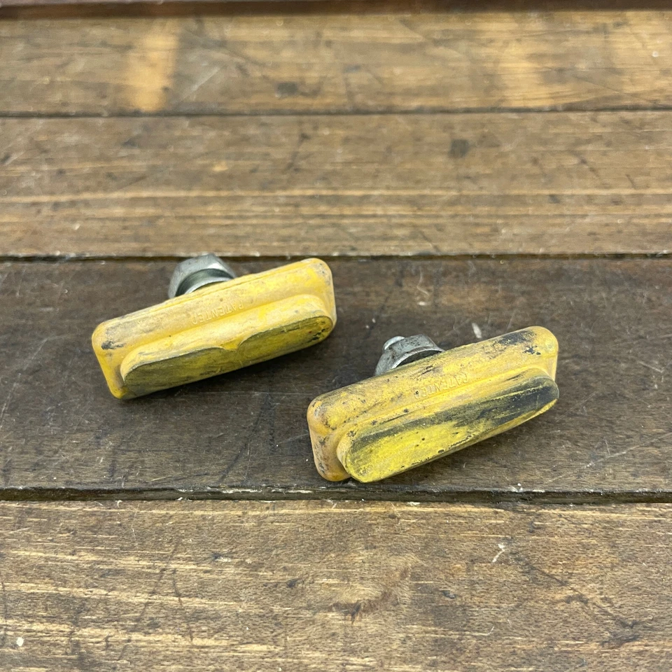 Vintage Skyway Tuff Pads Yellow Brake Pad Old School BMX Shoe OG 80s Threaded - Image 2 of 4