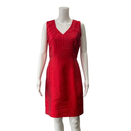 Fendi, Fendi Red Geometric Logo Sheeth Dress size Medium