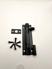 Black Door Bolt with Screws Slide Lock Catch Latch for Bathroom Toilet shed