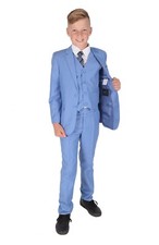 Boys Suits 5 Piece Light Blue Wedding Suit Page Boy Age 2 to 14 Years