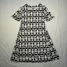 Loft Dress Womens Small Gray White Short Sleeve Office Career Work Feminine