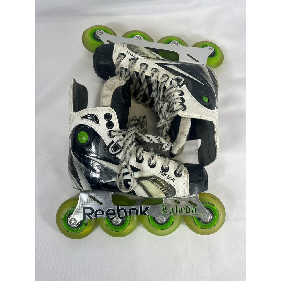 Reebok Labeda 7K Pump Junior Roller Hockey Skates Sz 2 US Shoe Size 3.5
