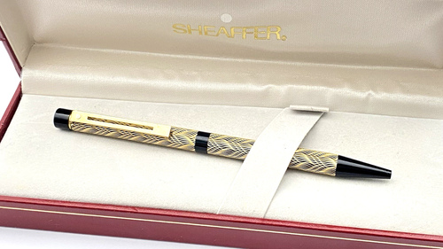 BOLÍGRAFO SHEAFFER TARGA VINTAGE EN PATRÓN DE PLUMAS EN CAJA HECHO EN EE. UU. - Imagen 2 de 11