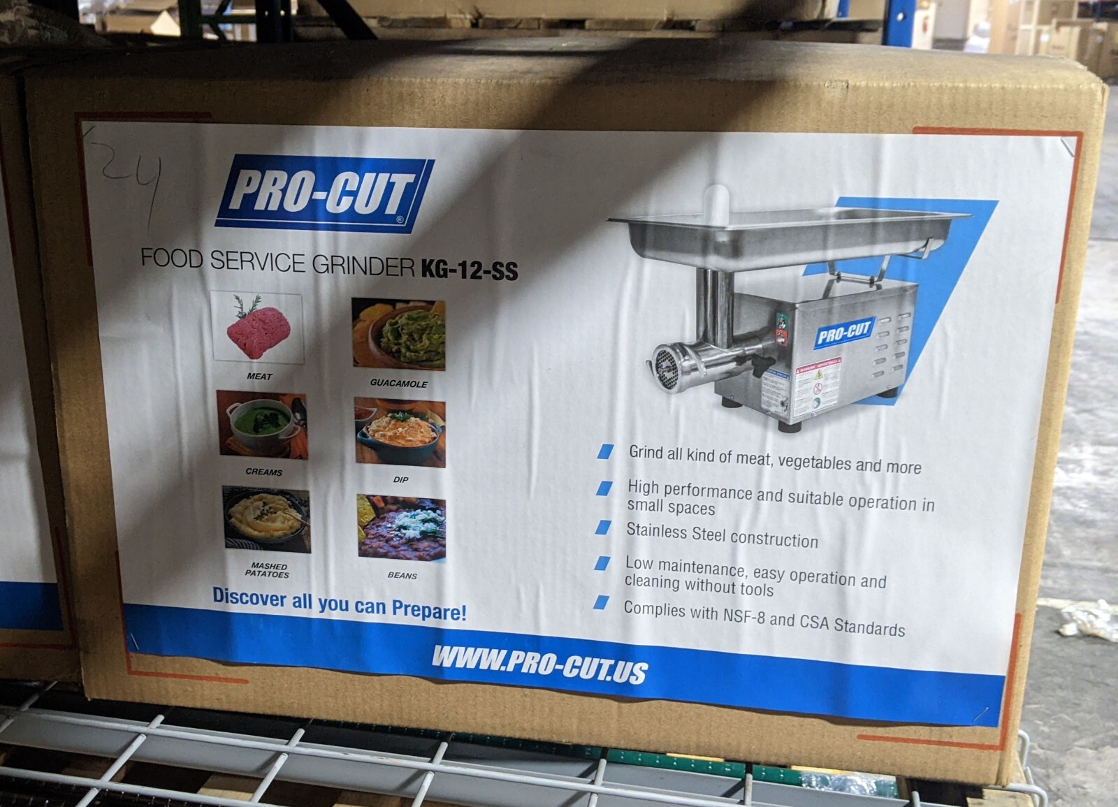 ProCut KG12SS 12 Stainless Steel Electric Meat Grinder 115V, 3/4