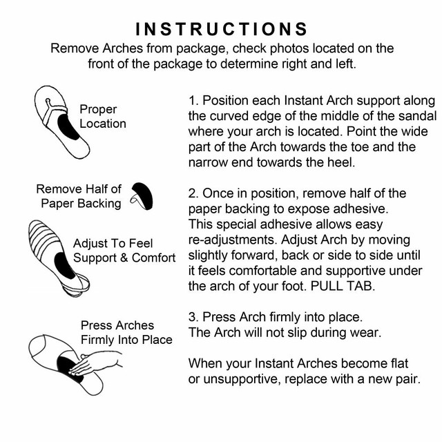 Dr. Rosenberg's Instant Arches Sandal Arch Supports Black for sale online | eBay