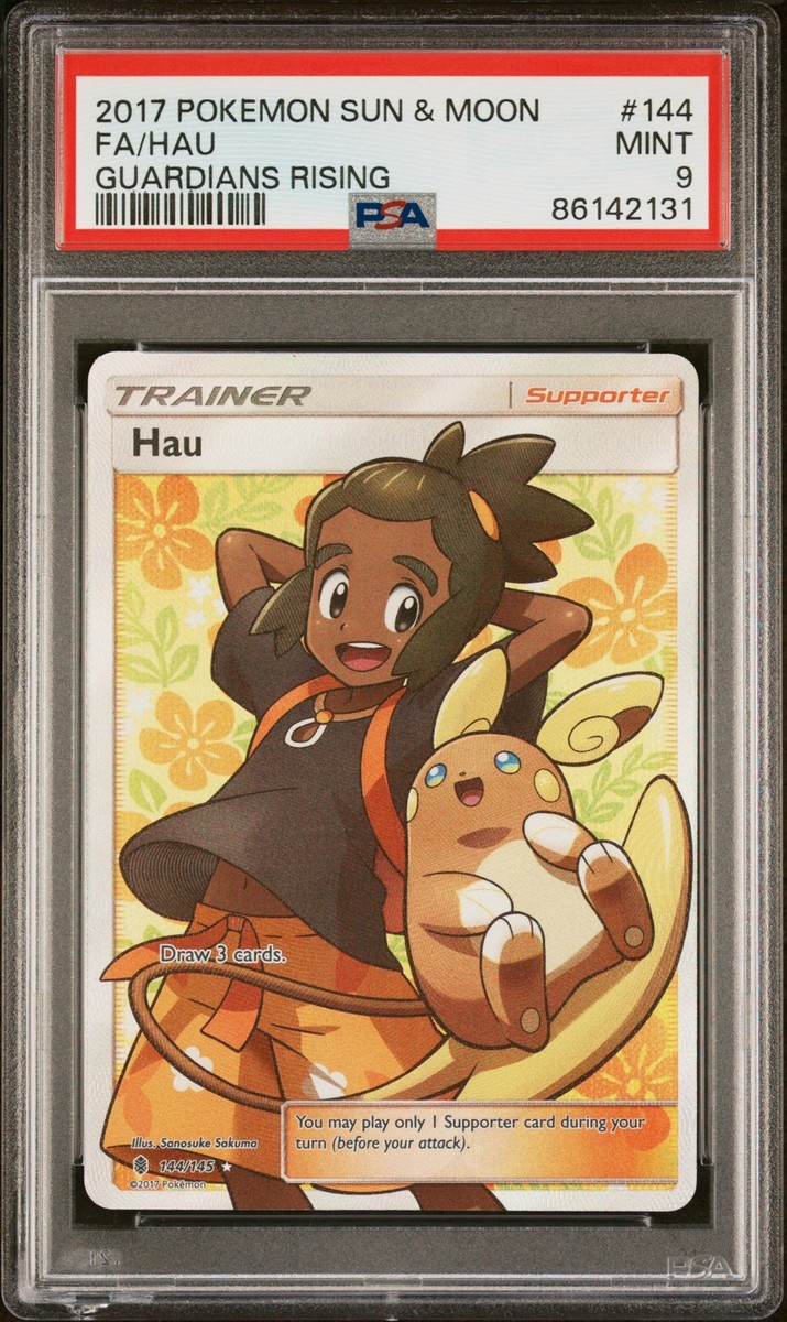 PSA 9 Hau Full Art #144 2017 Pokemon Sun & Moon Guardians Rising