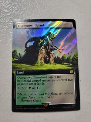 1x Overgrown Farmland Extended Art Surge Foil Doctor Who WHO MTG Magic NM