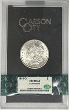 1883-CC GSA Morgan Silver Dollar Coin CAC MS 64