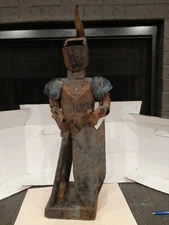 Vintage Medieval Knight Metal Hammered Armor Figure Statue Handmade 33"×8"